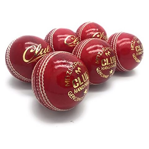 Mozi Sports® Cricket Balls Men Hand Stitched Club Ball County Grade A Senior Official Balls Pack Of 6 Weight 5.5oz Cover