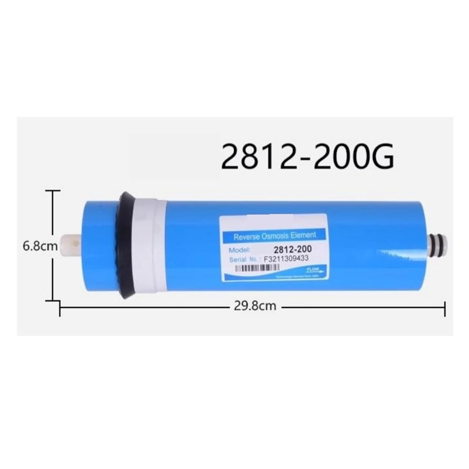 200GPD Wymiana filtra wody do odwróconej osmozy 2812-200 Membrana Ro + Obudowa filtra wody do osmozy 1/4 Szybki link Z funkcją filtracji o wysokiej wydajności