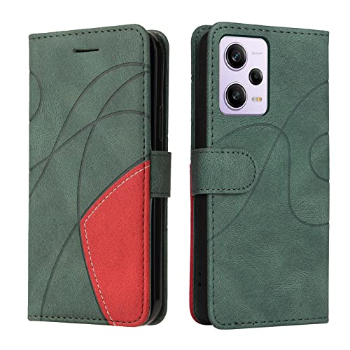 Cover Protettiva per Xiaomi Redmi Note 12 PRO 5G Case retrò Cellulare Custodia Libro Antiurto in Flip Portafoglio Flip Magnetica verde pelle