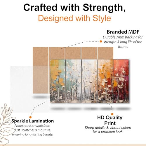 Image of The Castle Decor abstract art painting with frame Big Size 36x60 Wall art for living room,Bedroom,Drawing room,Hotels-Wooden Framed-726