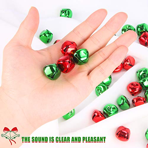 100 Pieces Red Green Jingle Bells 4/5Inch Craft Bell Bulk For Christmas Home And Pet Decorations (2 Colors) #TOP2