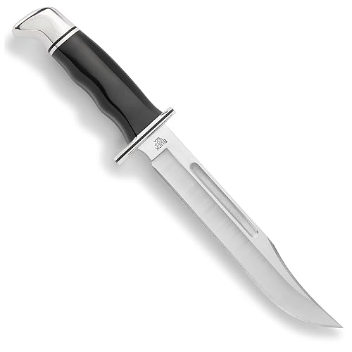 Buck Knives 120 General Hunting Knife, 7-3/8" Fixed Blade, Full Tang Design, Phenolic Handle, 420HC Stainless Steel Clip Point Blade, Sheath Included, Knife Made in the USA, 8.3 oz - Black