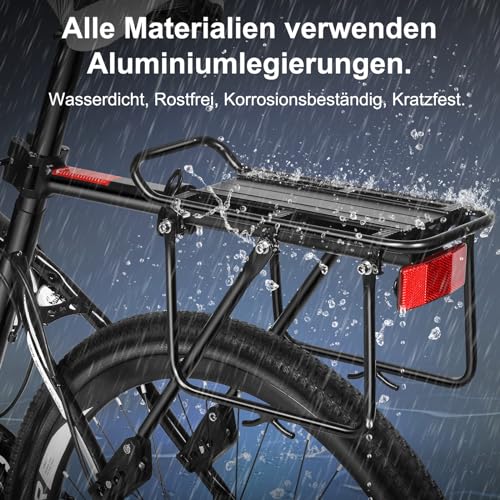 toptrek Gepäckträger Mountainbike für 24-29 Zoll Fahrrad | Universelle Aluminiumlegierung Gepäckträger Tragfähigkeit Mindestens 50 KG | Fahrrad Gepäckträger Hinten für MTB Rennrad EBike Gravel Bike