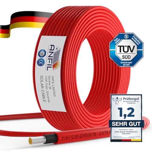 ANFIL 50m Solarkabel 4mm² Rot