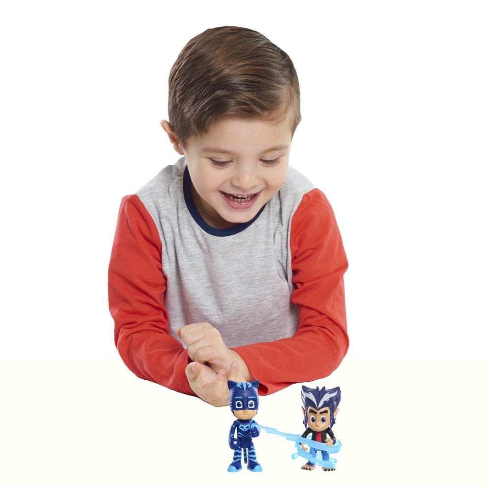 PJ Masks - Pack de 2 Figuras con Luz (GATUNO Y WOLFIE HOW )