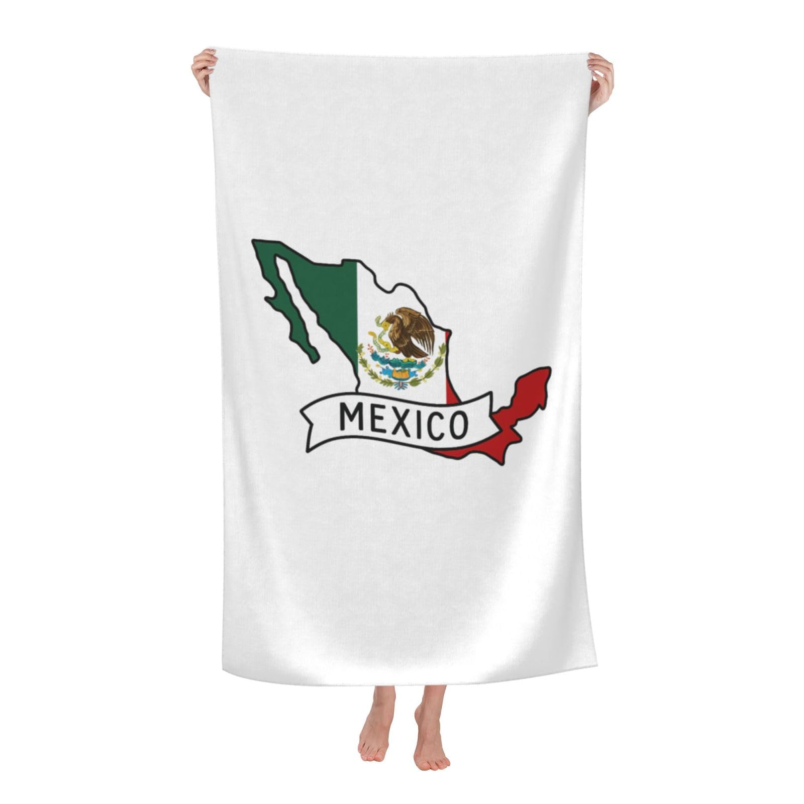 pojknbv Mexico Map Outline Print Oversized Adult Beach Towel Quick-Dry Comfortable Lightweight Travel Pool Camping