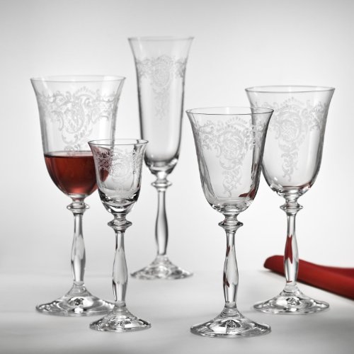 Bohemia cristal verre à vin à vin, 250 ml (romance angela)-lot de 6avec gravure