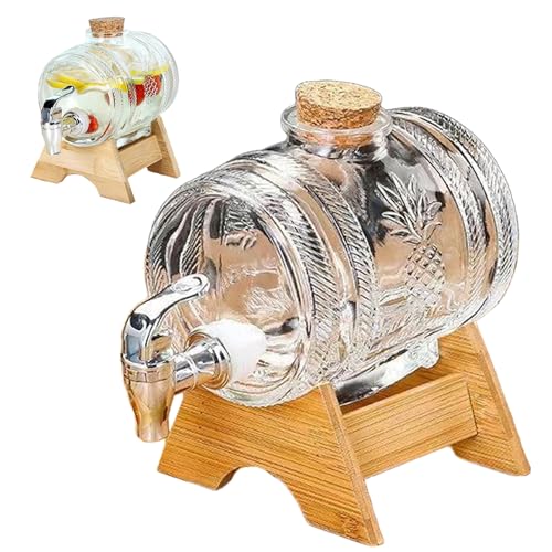 Distributore di liquori di distributore di whisky, decanter di whisky da 1000 ml con rubinetto, bevande squisite con motivi con stand per le feste a casa, alcol