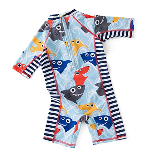 famuka Little Kid One Piece Swimsuit Shark Rash Guard Toddler Boy Swimwear Bathing Suit2