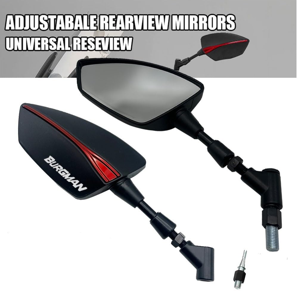 Rétroviseurs Universels Pour Suzuki Burgman - AN125, AN250, AN400, AN650 - Réglables, Verre Large