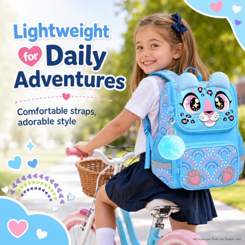 Image of KLFVB 3PCS Backpack for Girls and Boys, 15 inch Unicorn Dinosaur Bookbag with Lunch Box, Kids Preschool School bag