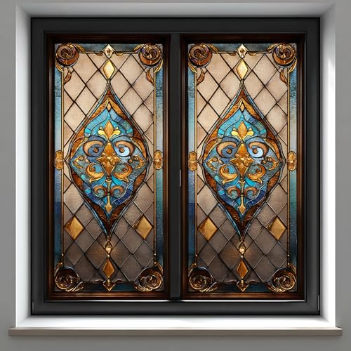 Vinilo decorativo estilo vidrio vitral de 17.5x39.4 pulgadas miniatura 1