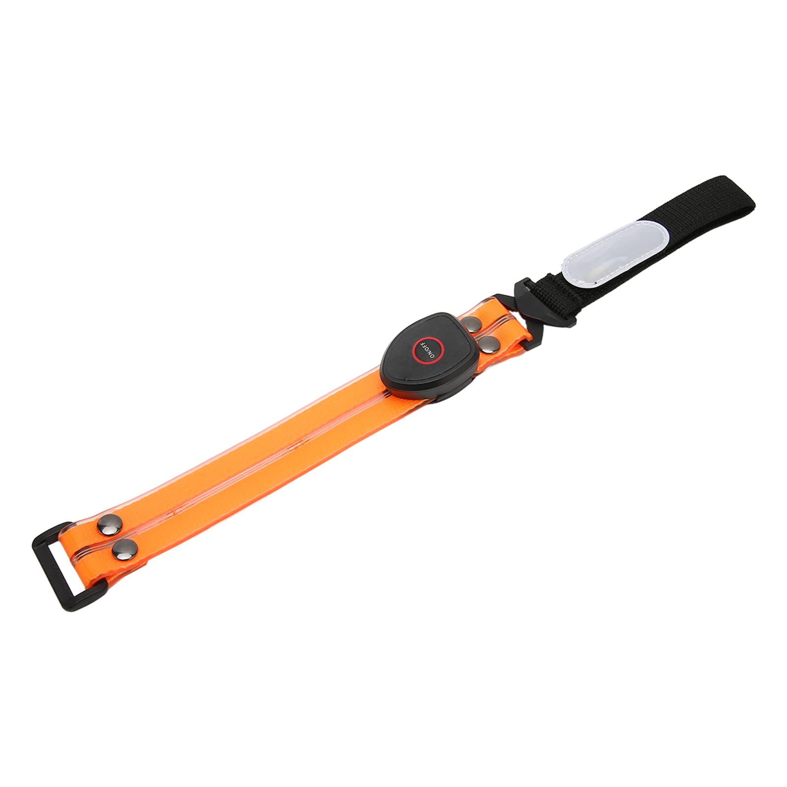 led armband, adjustable usb charging one button control high power supply capacity waterproof night safety light up band 3 lighting modes for walking (orange)