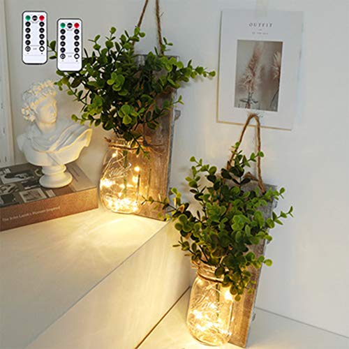 2 apliques de pared para tarro de masón, decoración rústica de pared,...