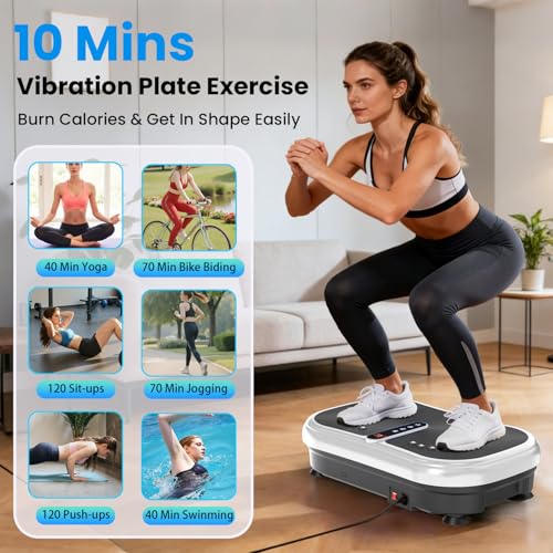 Image of AXV Vibration Plate Fitness Platform Exercise Machine Vibrating Shaking Full Body Shaker Workout Vibrate Stand Shake Board Sport for Weight Loss Fat Burner for Gym Home Office