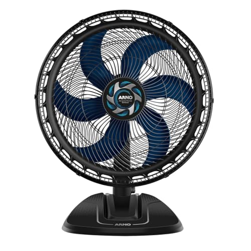 Ventilador de Mesa Arno Xtreme Force Breeze 50cm VB50, 126W, 6 Pás, 3 Velocidades, Oscilação 80º, Power Zone, Modo Sono Tranquilo, Grade Chevron Zone, 110V