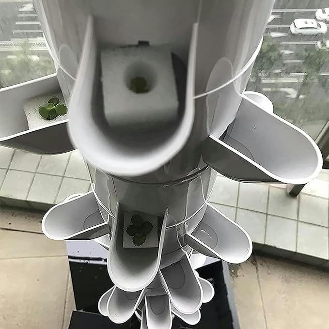 Kit de Cultivo aeropónico sin Suelo de 15 Niveles y 45 Orificios para Cultivo en Interiores con Temporizador y Bomba de Agua para Hierbas y Verduras