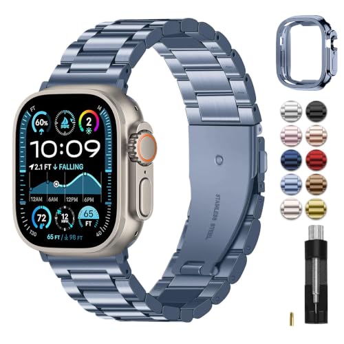 Image of Fullmosa Metal Band with Case for Apple Watch 49mm Ultra 3 2 1