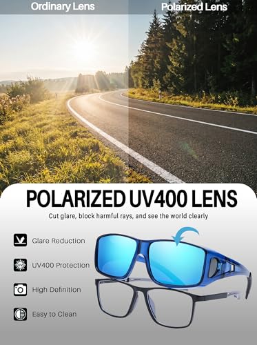 Image of IGnaef Fit Over Sunglasses for Men Polarized Wrap Around glasses with UV Protection IF0312