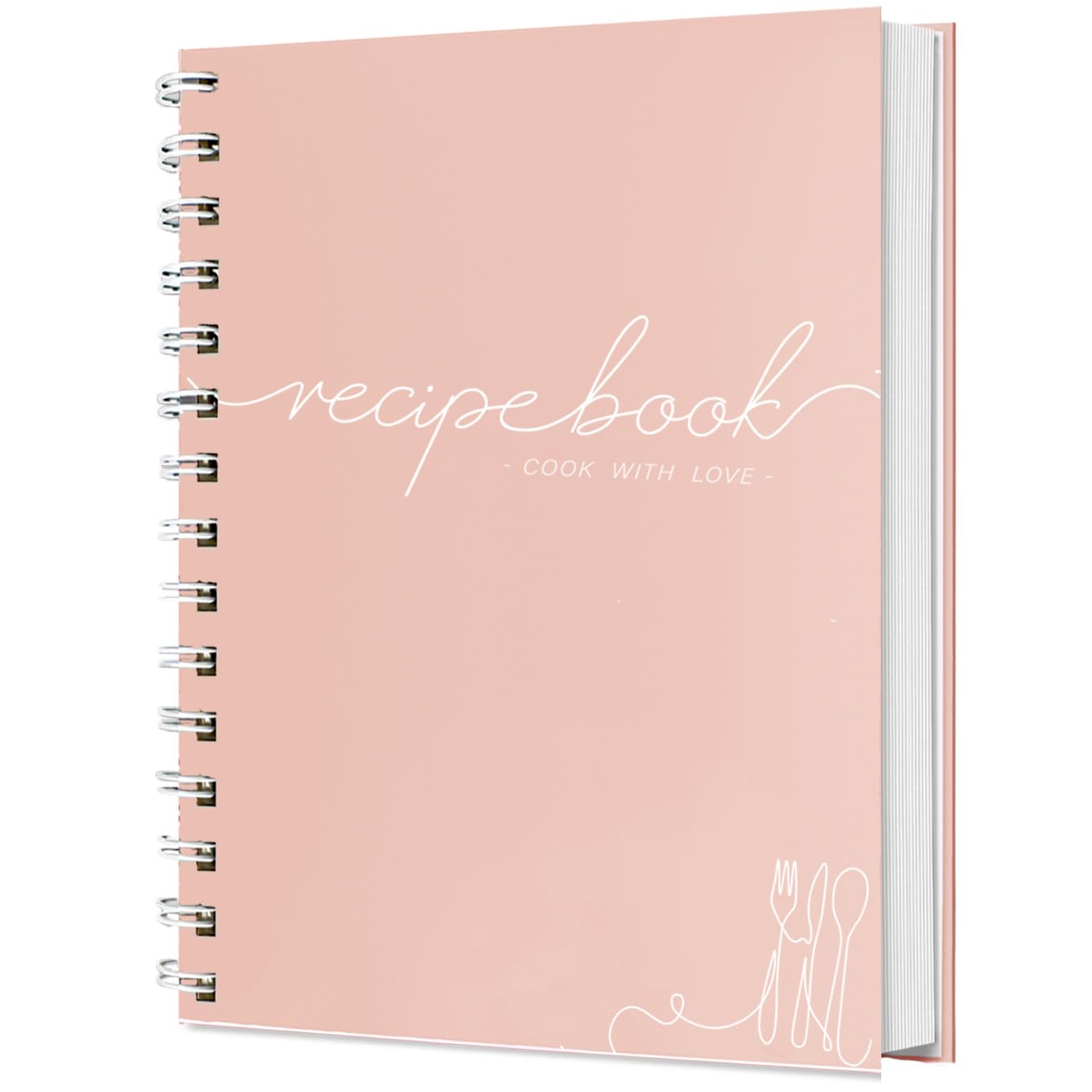 Recipe Book to Write in Your Own Recipes - Spiral Blank Cookbook 150 Pages Holds 144 Recipes - Elegant Waterproof Cover Big Recipe Journal - Easy to Use Layout (A5 (6.0x8.5 Inch))