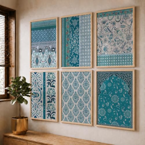Image of kotart Pattern wall art Digital Painting for Decoration - Prints Bedroom Office, living room Decor, hanging frames (Pack of 6 Multicolor) (14X20 Inch, A)