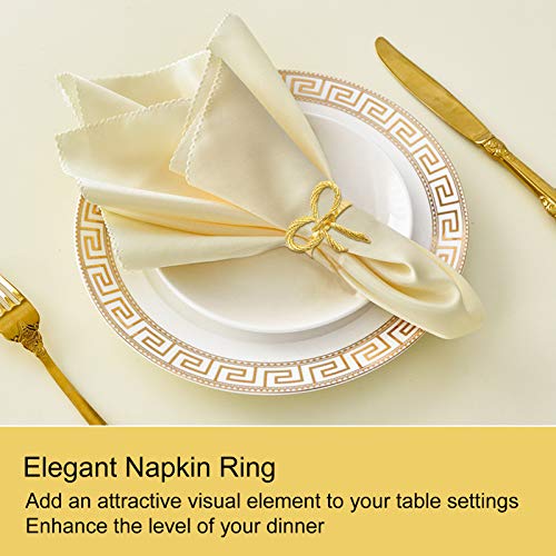 Napkin Rings Set of 6, Gold Napkin Rings Bowknot Napkin Buckles Holder for Wedding Dinner Party Table Decoration Receptions Christmas Family Gatherings