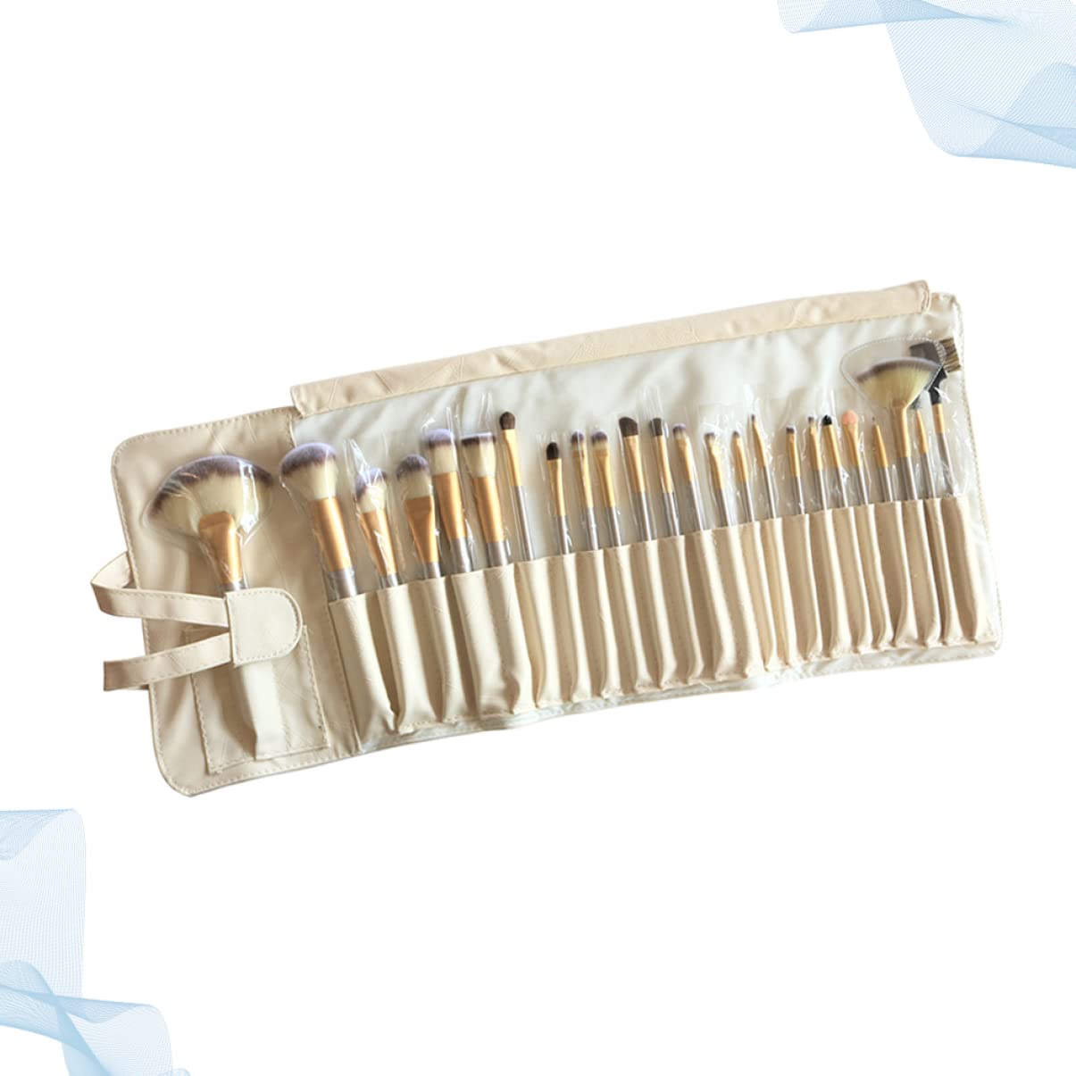 Set di Pennelli Cosmetici 24 Pezzi Beige Portatile per Casa