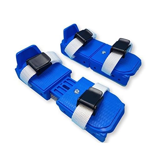 Linwood Bob Skates - Adjustable Strap on Two Runner ice Skates (Blue)