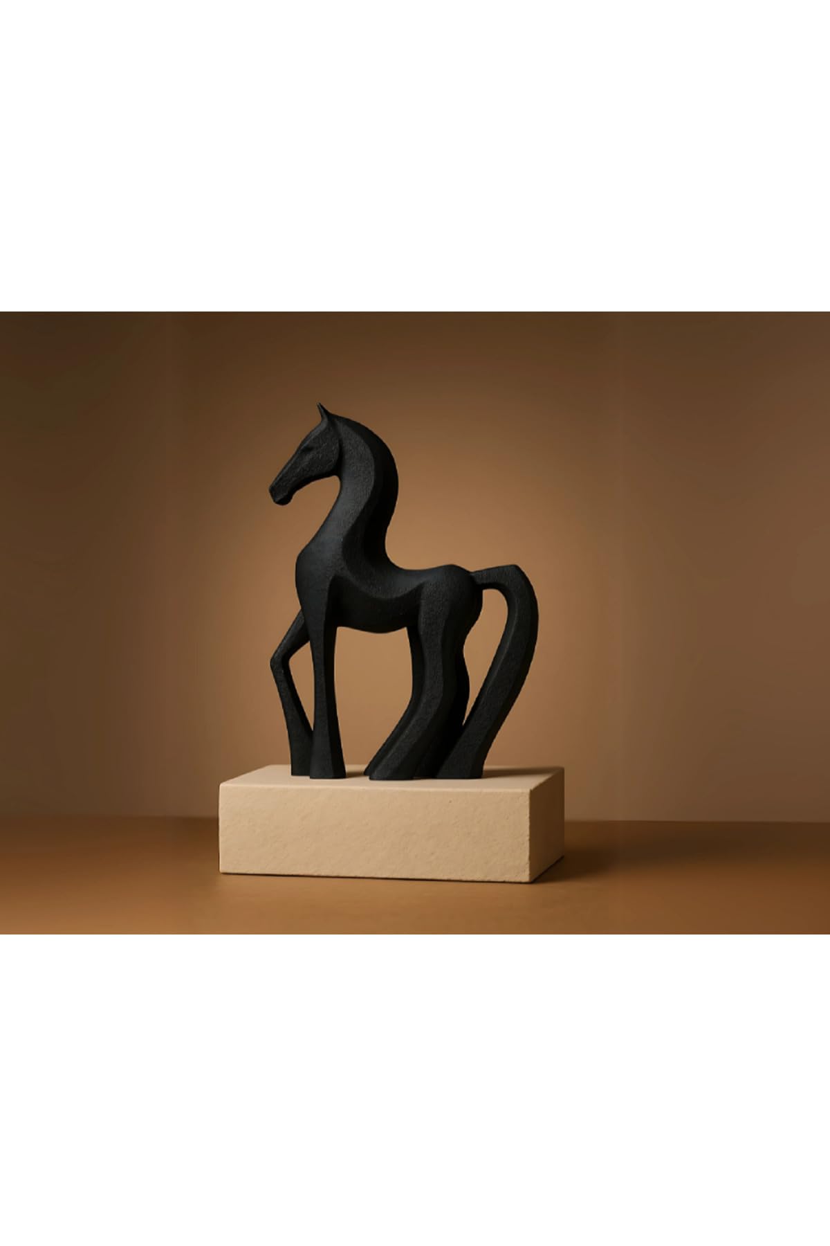 TSC Hediyelik Modern Soyut At Heykeli – Minimalist Sanat Ev Ofis Dekorasyonu 15 cm