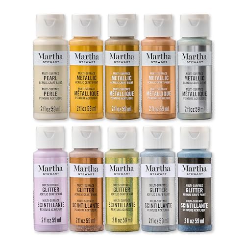 Martha Stewart, Multi-Surface Specialty 10 pc Paint Set, Rare Metals