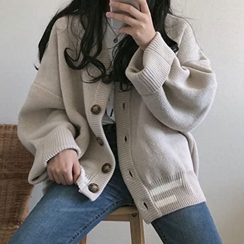Wdzizfg 002 Knitted Cardigan V-Neck Sweater Female Fall And Winter Korean Version Of Loose Student Jacket Thickened Tops thumb #4