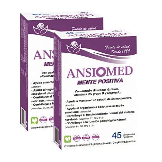 Ansiomed Mente Positiva - 90 cápsulas - Herbetom Bioserum | suplementos serotonina con azafrán, rhodiola, griffonia, vitaminas y triptofano con magnesio | manten un estado de ánimo positivo - Dopamina