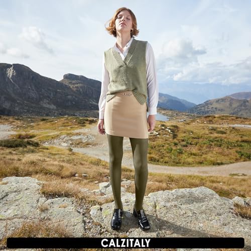Image of CALZITALY Opaque Colour Tights - 80 DEN Thick Tights, Microfiber Pantyhose, S - 4XL Available in Plus size - Italian Hosiery