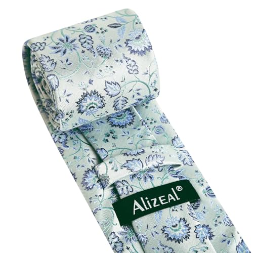 Image of Alizeal Mens 3.15inches Leaf Flower Pattern Tie Set