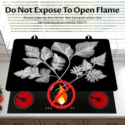Image of BVBOX Stove Top Cover for Electric Stove, 28 inch x 20 inch Glass Cooktop Protector Mat with Hanging Loops, Anti-Scratch Non-Slip Dish Drying Mat, Washable Countertop Pad