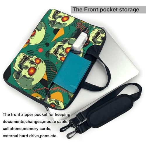 Bolsa para portátil con diseño de calaveras y ojos neón 14 pulgadas miniatura 6