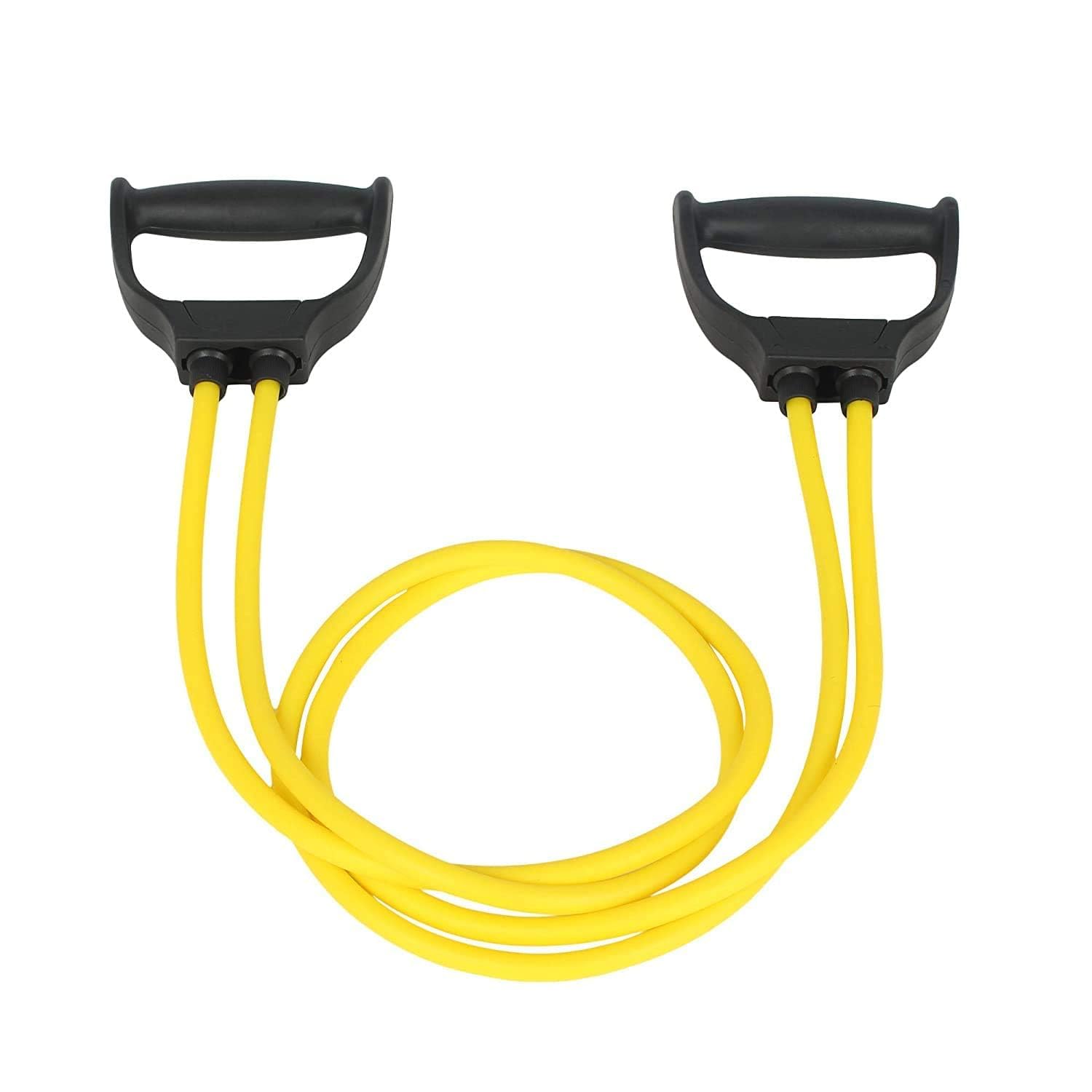 Double Toning Tube Latex Tube Body Enhancer for Women & Men with Door Anchor, Workout, Home Gym and Toning Exercise Foam Handles & Easy-Adjust Clips for High Intensity Training-image-47
