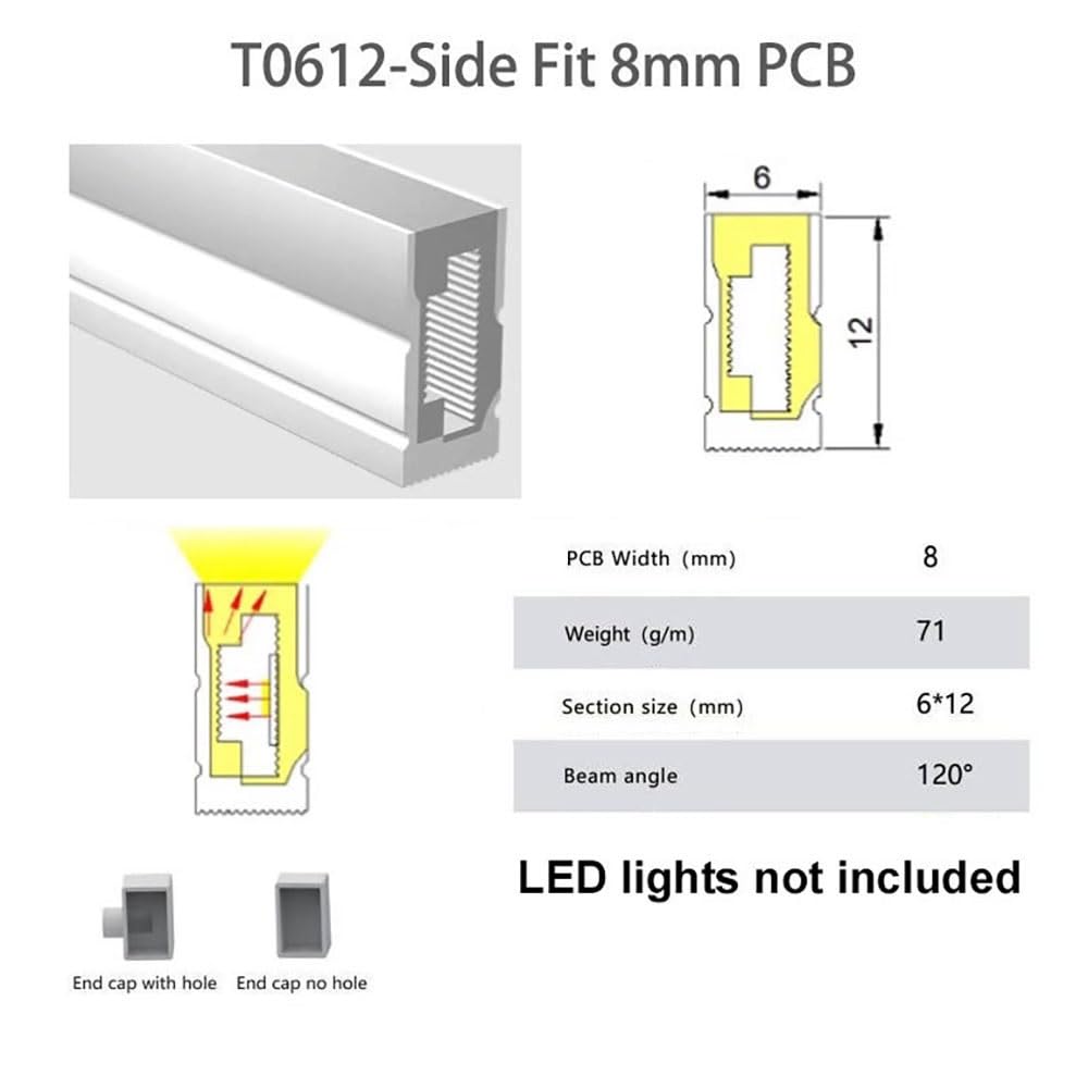 Tubo flexible de neón LED - Tira de luz de silicona impermeable, 1/2/3/4/5 m - Flexible y moldeable(White,0612-3meters)