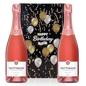 Buy Taittinger Rosé Champagne Twin Gift Box – Celebrate Birthdays with Two 75cl Bottles, 12.5% ABV – DrinxCom
