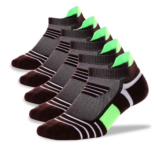 Kodal Ankle Compression Socks, Copper Yarn Low Cut Training Socks, Odor Free Moisture-wicking Arch Support Cushion(5 Pairs)