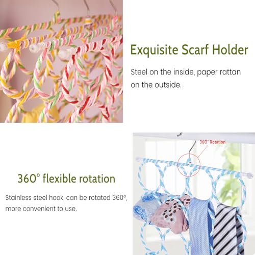 DBAILY Schalhalter Aufhänger 2 PCS Schalhalter mit 28 Löchern 360 Grad Schalhalter Gürtelhalter Organizer Gürtelhalter Gürtelbügel Haken Mehrzweck Kleiderbügel für Tücher, Krawatten, Schals, Gürtel