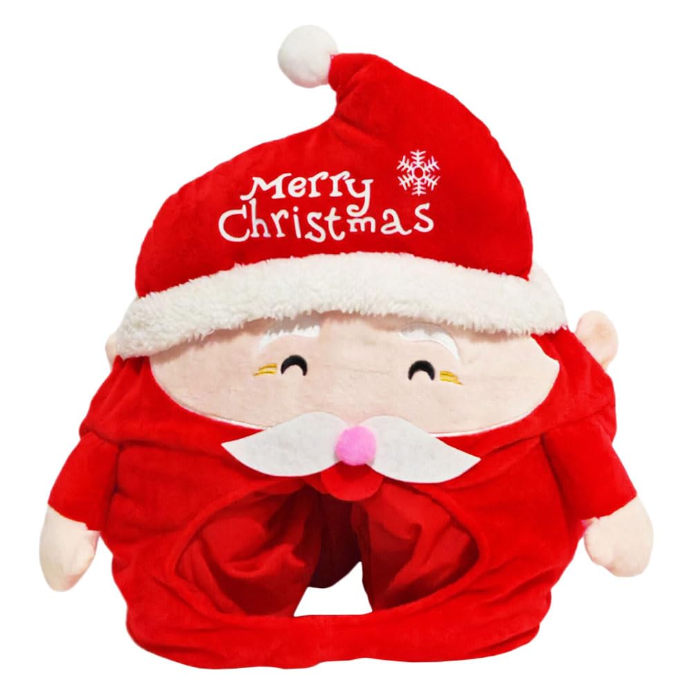 LABRIMP Sombrero de Papá Noel Divertido Gorro Navideño de Felpa Cómodo Artículos para Cosplay para Reuniones Familiares Fiestas y Sesiones de Fotos Festivas