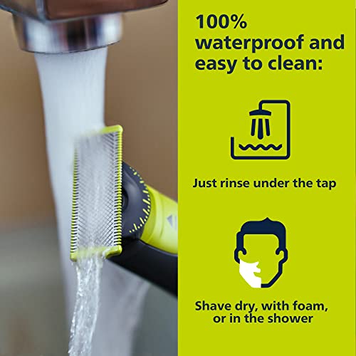 Image of Bundle of Philips Norelco OneBlade 360 Face & Body Hybrid Electric Trimmer and Shaver, QP2834 /70 + Philips Norelco Genuine OneBlade 360 Blade Replacement Blades, 2 Count, QP420 /80