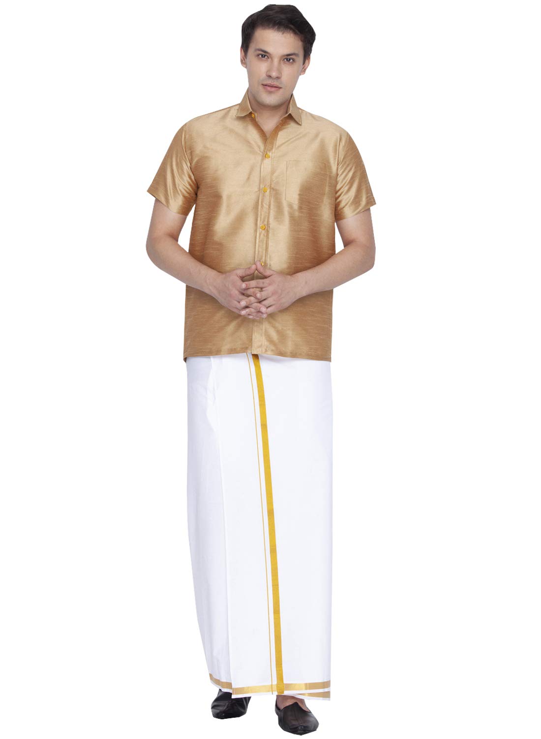 vastramay Men Cotton Silk Casual Style Shirt&Dhoti Set (Vasmsh001Gnnmu1)-picture-10