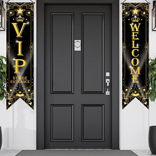 Image of Blulu VIP Party Decorations Roaring 20s Movie Night Banner VIP Porch Sign Movie Theater Now Showing Hanging Porch Sign 1920s Party Supplies