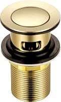 Xcel Home Ersatz-Ablaufgarnitur Ablaufventil für Waschbecken, gebürstet, goldfarben, mit Schlitzen, Standard G 1 1/4 Zoll BSP-Anschluss, 1 Stück