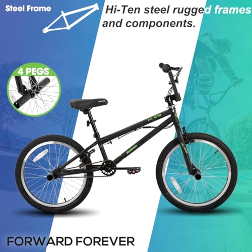 Image of Hiland 20 inch Freestyle Kids BMX Bike,Beginner-Level to Advanced Riders with 360 Degree Gyro & 4 Pegs, Kids' Bicycles for Boys,Girls,Youth Multiple Colors