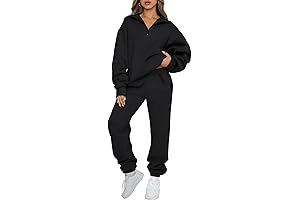Women 2 Piece Jogger Set with Half Zip Sweatshirts