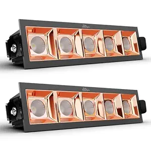 Murphy 10W Rose Gold Finish Square Laser LED Ceiling COB Spot, Focus, Down Ceiling Light, Ceiling Pop Light (Warm White, Pack of 2), with 2 Years Warranty