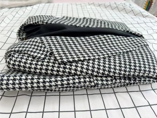 Premium Mens Slim Fit Houndstooth Plaid Dogstooth Tuxedo Prom Wedding Party Groom Jacket Suits4